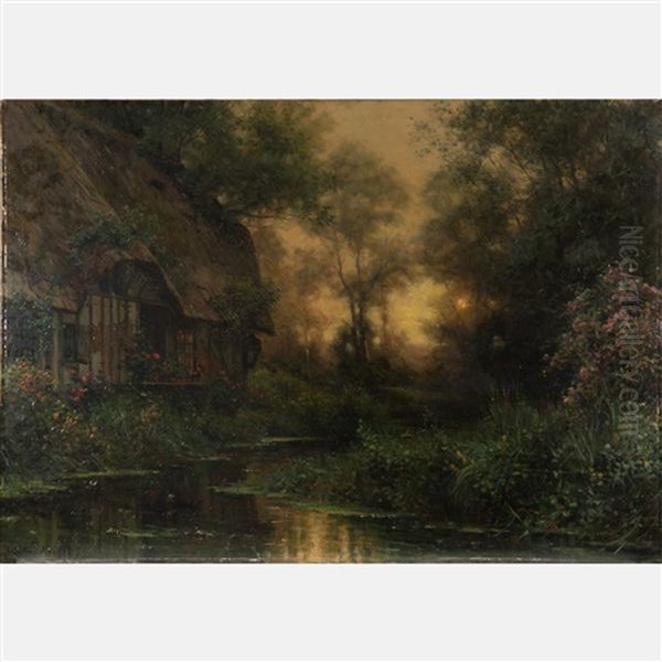 La Chaumiere De Diane, Beaumont-le-roger, Normandy Oil Painting by Louis Aston Knight