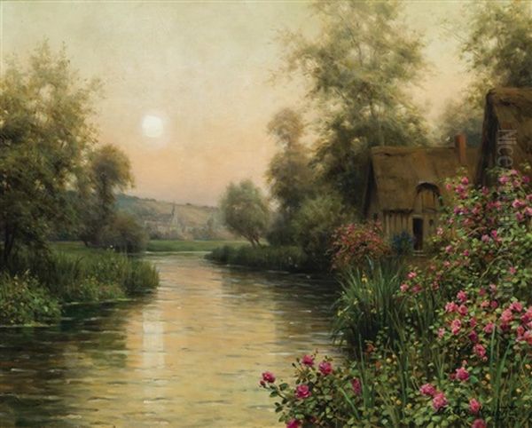 Sunrise By The Cottage Oil Painting by Louis Aston Knight