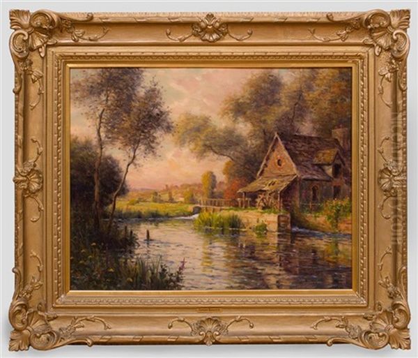 A Normandy Mill Oil Painting by Louis Aston Knight