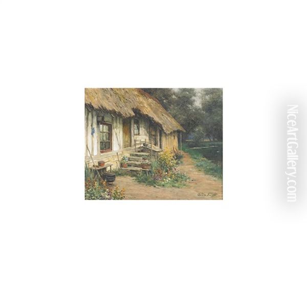 Untitled (cottage Landscape) Oil Painting by Louis Aston Knight