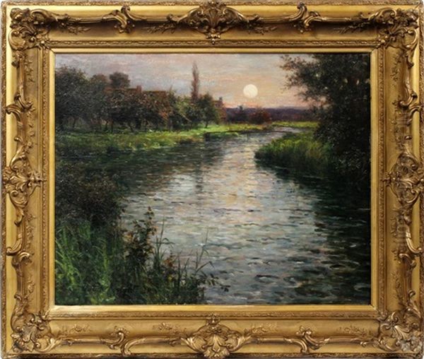 River Sunset Oil Painting by Louis Aston Knight