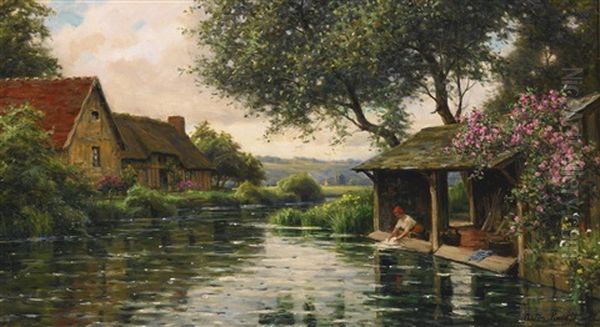 La Vieux Lavoir, Normandy Oil Painting by Louis Aston Knight