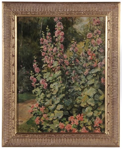 Hollyhocks by Louis Aston Knight