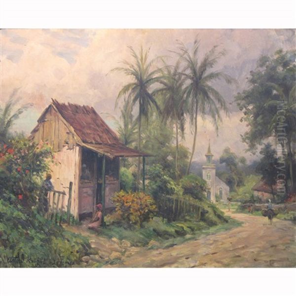 House In Jamaica Oil Painting by Louis Aston Knight