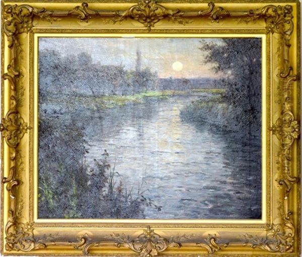 Femme Sur La Lande Au Crepuscule Oil Painting by Louis Aston Knight