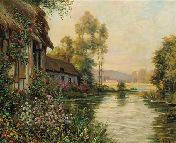 Cottage By The River Oil Painting by Louis Aston Knight