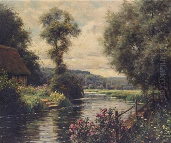 Cottage By The River Oil Painting by Louis Aston Knight