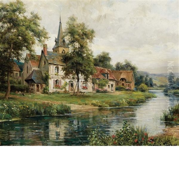 The Village Of Sainte Gertrude Oil Painting by Louis Aston Knight