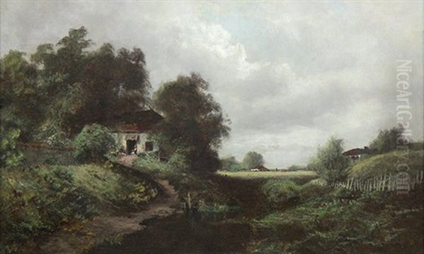 Farm In Spring Oil Painting by Louis Aston Knight