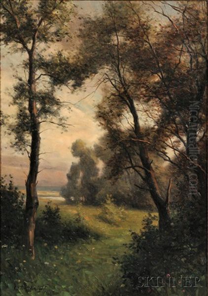 Landscape With Trees Oil Painting by Louis Aston Knight