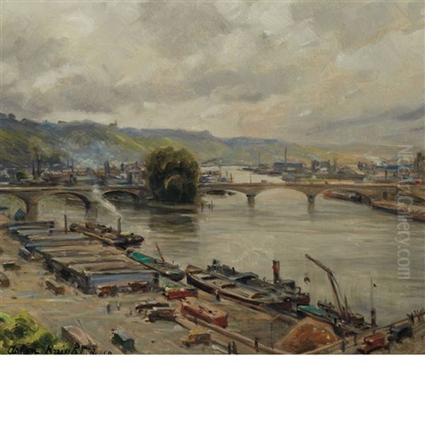 Rouen (from The Hotel D'angleterre) Oil Painting by Louis Aston Knight