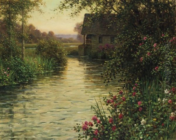 Cottage By The River Oil Painting by Louis Aston Knight