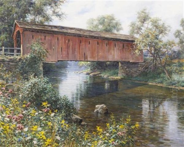 Old Covered Bridge, Vermont Oil Painting by Louis Aston Knight