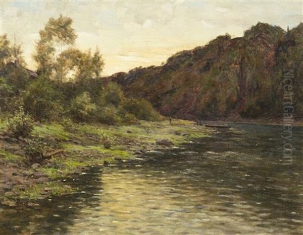 Along The River's Edge Oil Painting by Louis Aston Knight