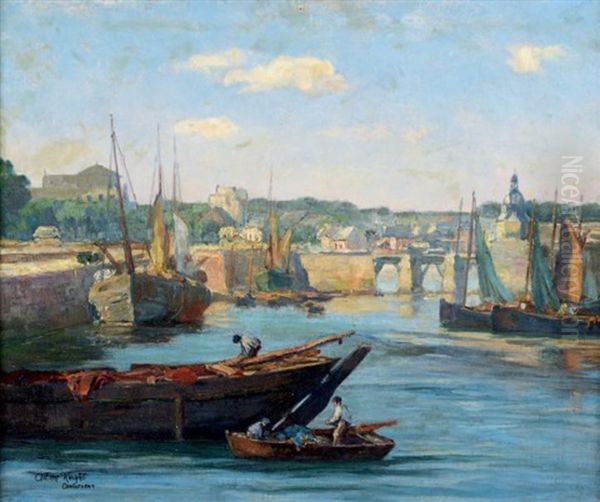 Le Port De Concarneau Oil Painting by Louis Aston Knight