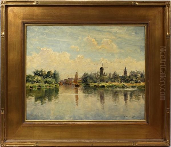 Dutch Landscape Oil Painting by Louis Aston Knight