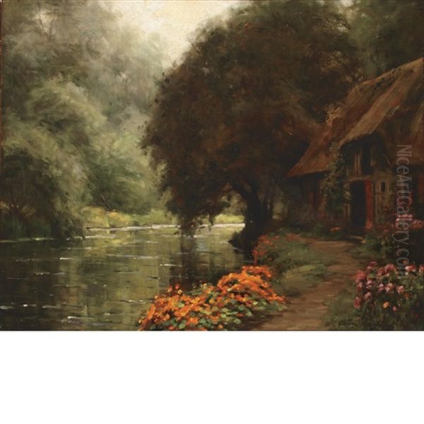 Cottage By The Water Oil Painting by Louis Aston Knight