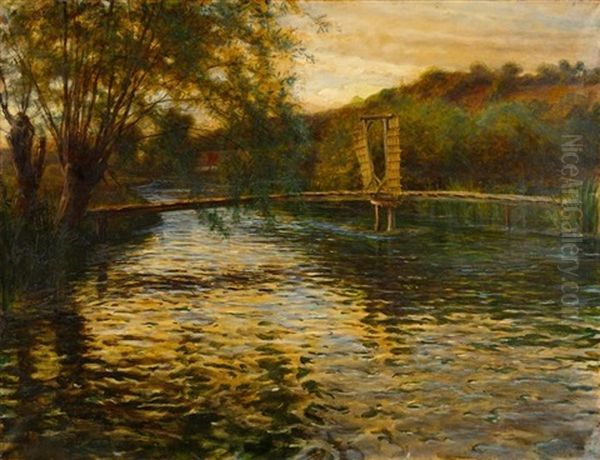 Flusslandschaft Oil Painting by Louis Aston Knight