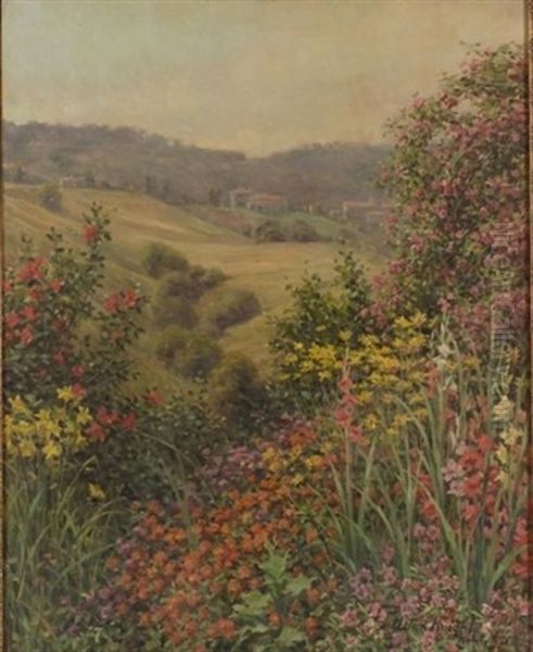 Jan's Garden - California Flowers Oil Painting by Louis Aston Knight