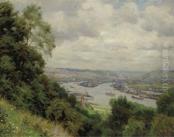 A View Of Rouen Oil Painting by Louis Aston Knight