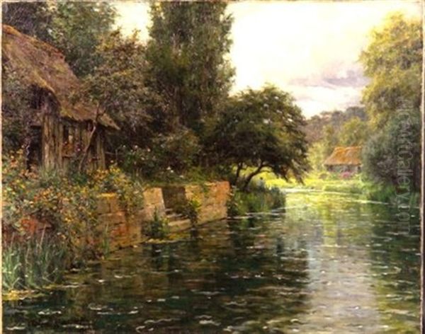 The Cottage By The River Oil Painting by Louis Aston Knight