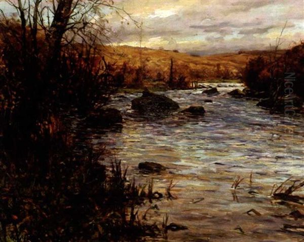 Twilight Along The River Oil Painting by Louis Aston Knight