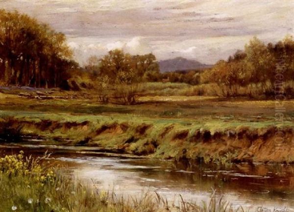 La Prairie Au Bord De Fleuve Oil Painting by Louis Aston Knight