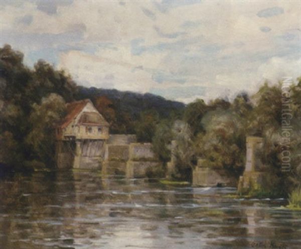 La Seine A Vernon Oil Painting by Louis Aston Knight