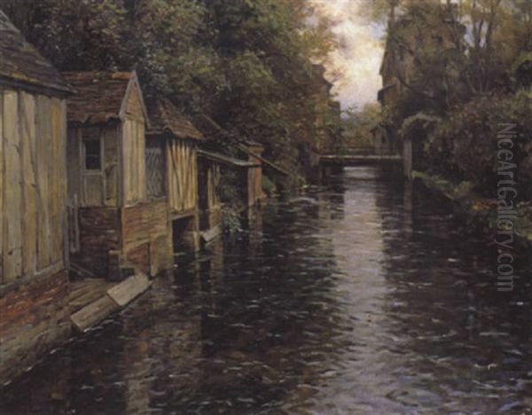 La Risle A Beaumont Le Roger Oil Painting by Louis Aston Knight