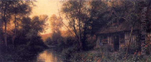 Setting Sun, Diane's Cottage Oil Painting by Louis Aston Knight