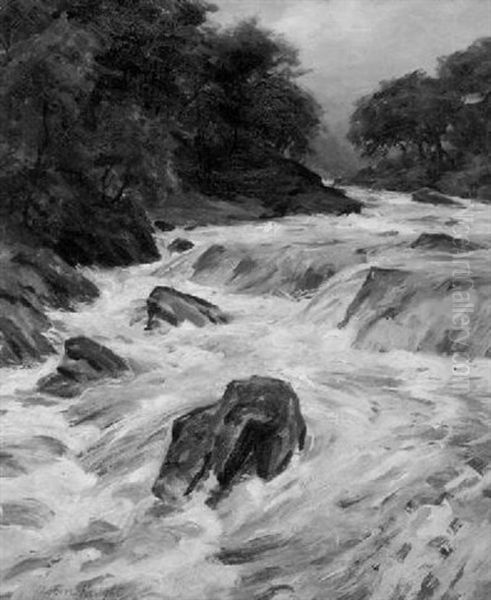 The Rapids Oil Painting by Louis Aston Knight