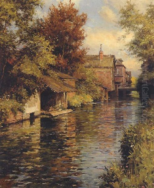 Sunny Afternoon On The Canal Oil Painting by Louis Aston Knight