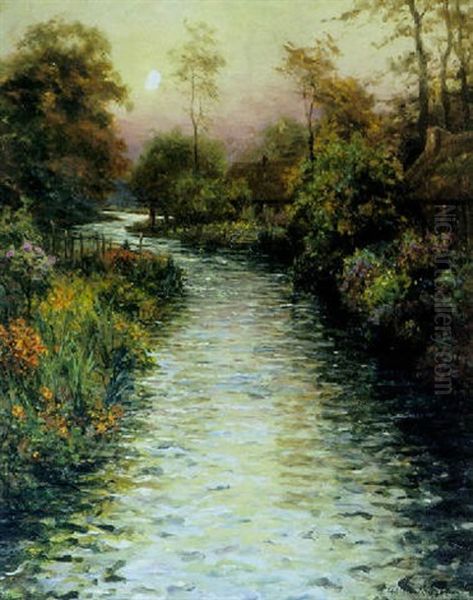 A Stream At Sunset Oil Painting by Louis Aston Knight