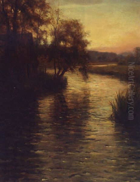 A Meandering River Oil Painting by Louis Aston Knight