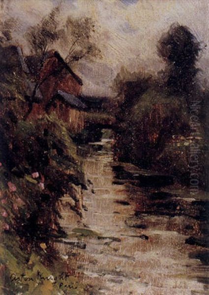 Scene Outside Of Paris Oil Painting by Louis Aston Knight