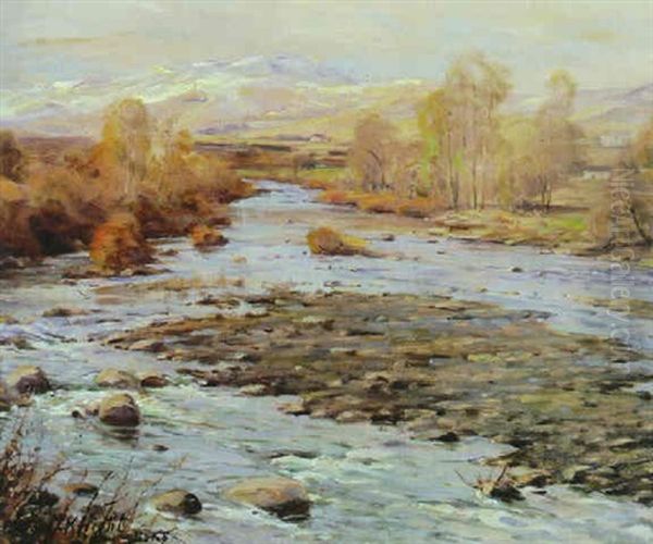 Western River Landscape Oil Painting by Louis Aston Knight