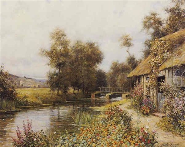 The Cottage Garden, Beaumont, Le Rogers Oil Painting by Louis Aston Knight