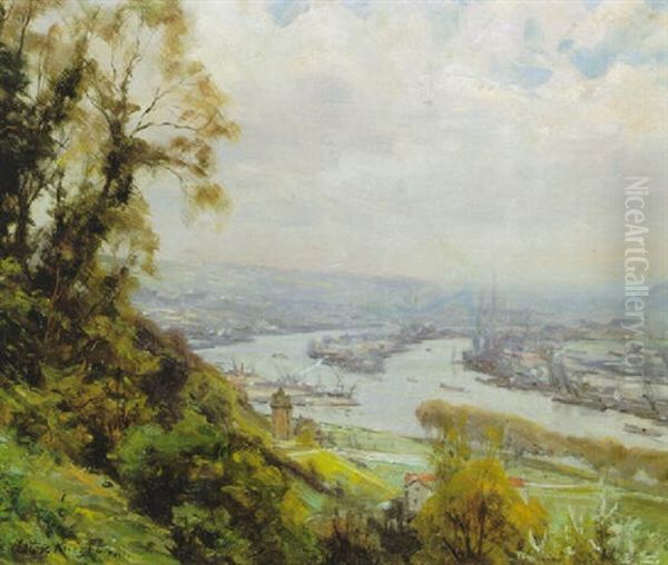 Seine Near Rouen Oil Painting by Louis Aston Knight