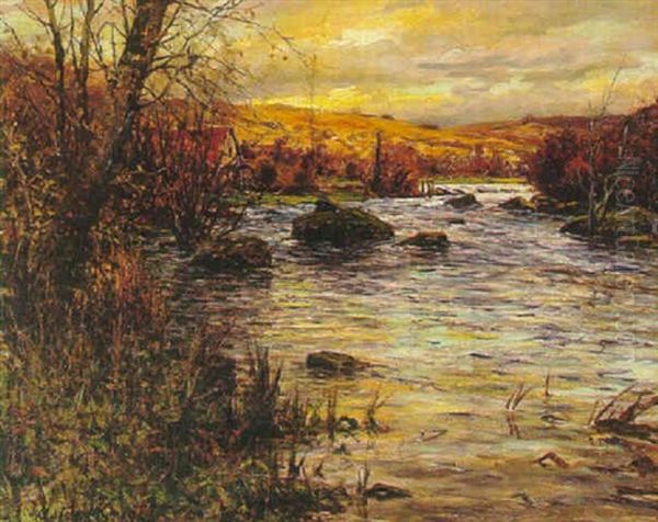 Autumn Stream Oil Painting by Louis Aston Knight