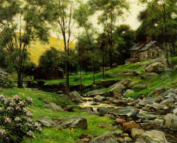 Mountain Cabins, Norfolk Oil Painting by Louis Aston Knight