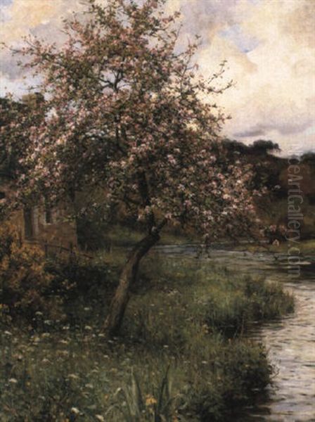 A Blossoming Cherry Tree Oil Painting by Louis Aston Knight