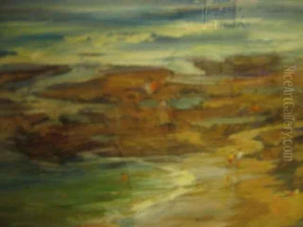 Rockpool Stroll Oil Painting by Joseph Boggs Beale