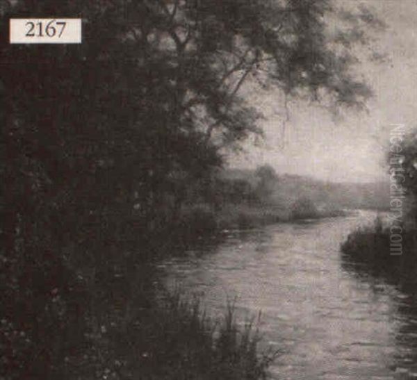 Landscape With Stream And Cottage by Louis Aston Knight