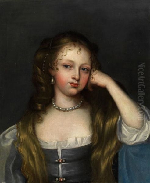 Portrait Der Koniglichen Matresse Von Konig Charles Ii, Nell Gwyl Oil Painting by Mary Beale