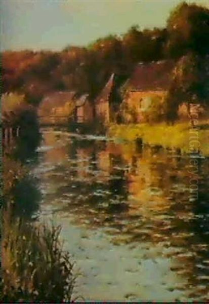 Evening Light, La Riviere Thibouville Oil Painting by Louis Aston Knight