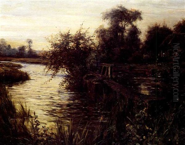 The Old Dam Below Our Mill Oil Painting by Louis Aston Knight