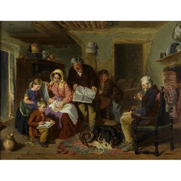 Early Attempts Oil Painting by William Henry Knight