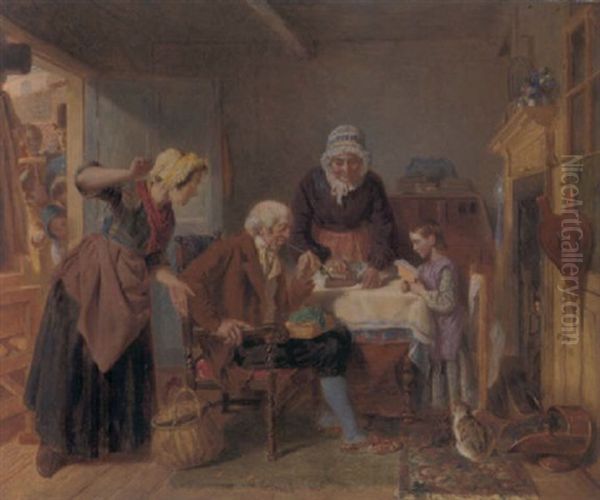 Peace Versus War - A Troublesome Neighbour Oil Painting by William Henry Knight