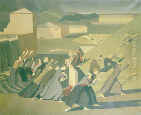 The Deluge Oil Painting by Winifred Knights