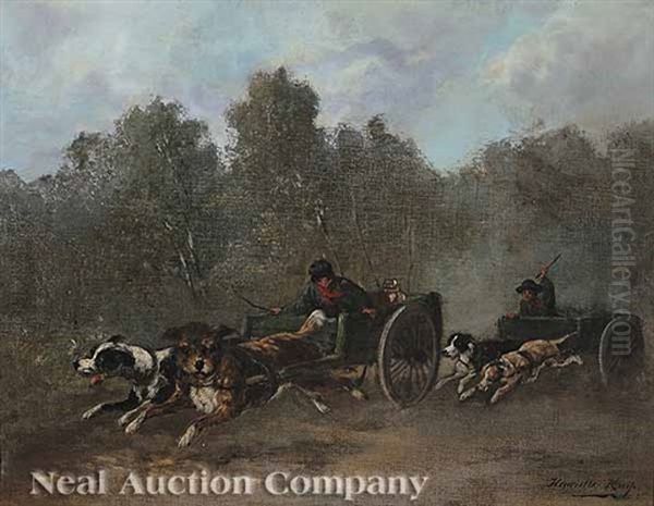 The Dog Cart Oil Painting by Henriette Gertrude Knip